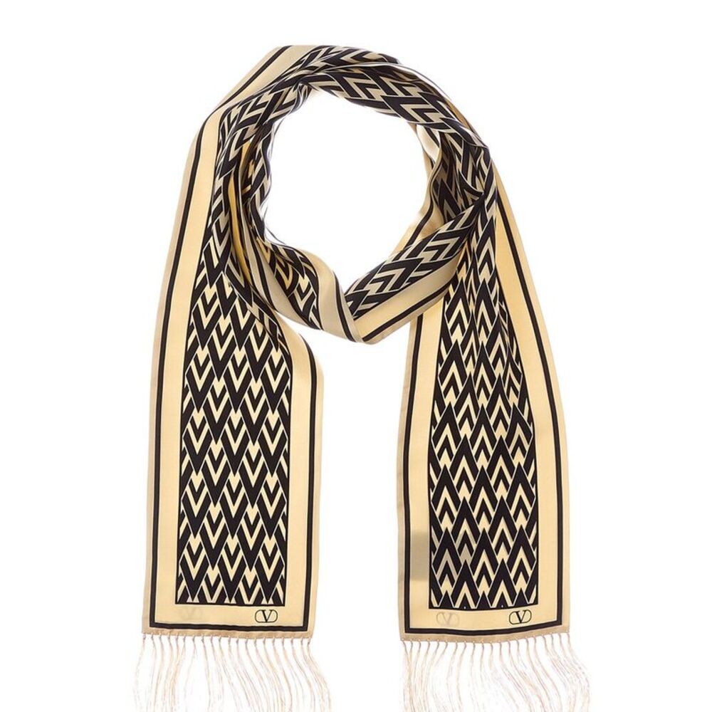 Valentino Silk Scarf, White